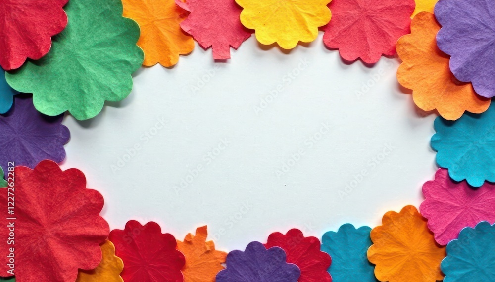 Pattern of colorful glued paper shapes in a circular arrangement, with irregular edges and textures , glue art, collage patterns Pattern of colorful glued paper shapes in a circular arrangement, with irregular edges and textures , glue art, collage patterns