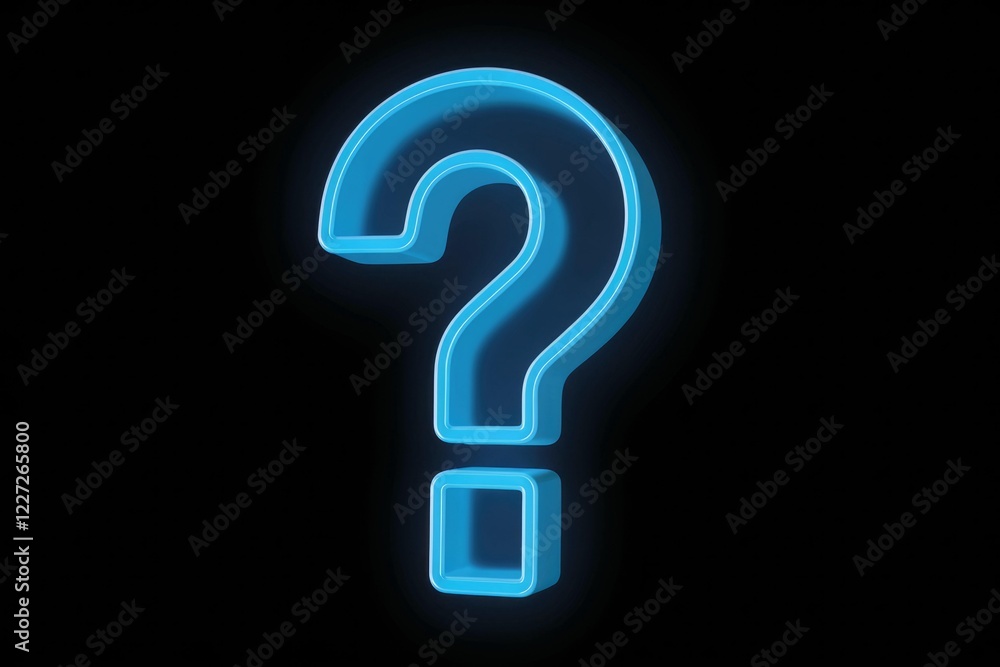 A glowing blue question mark symbol against a transparent background, representing inquiry and uncertainty. A glowing blue question mark symbol against a transparent background, representing inquiry and uncertainty.