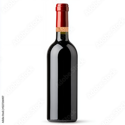 Wallpaper Mural Single Bottle of Red Wine, Isolated on White Background Torontodigital.ca