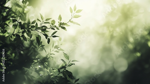 Wallpaper Mural Tranquil forest bathed in soft sunlight, earthy tones blending harmoniously, evoking peace and natural serenity. Torontodigital.ca