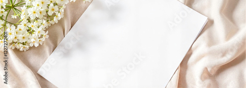 A4 Paper Mockup with Floral Arrangement