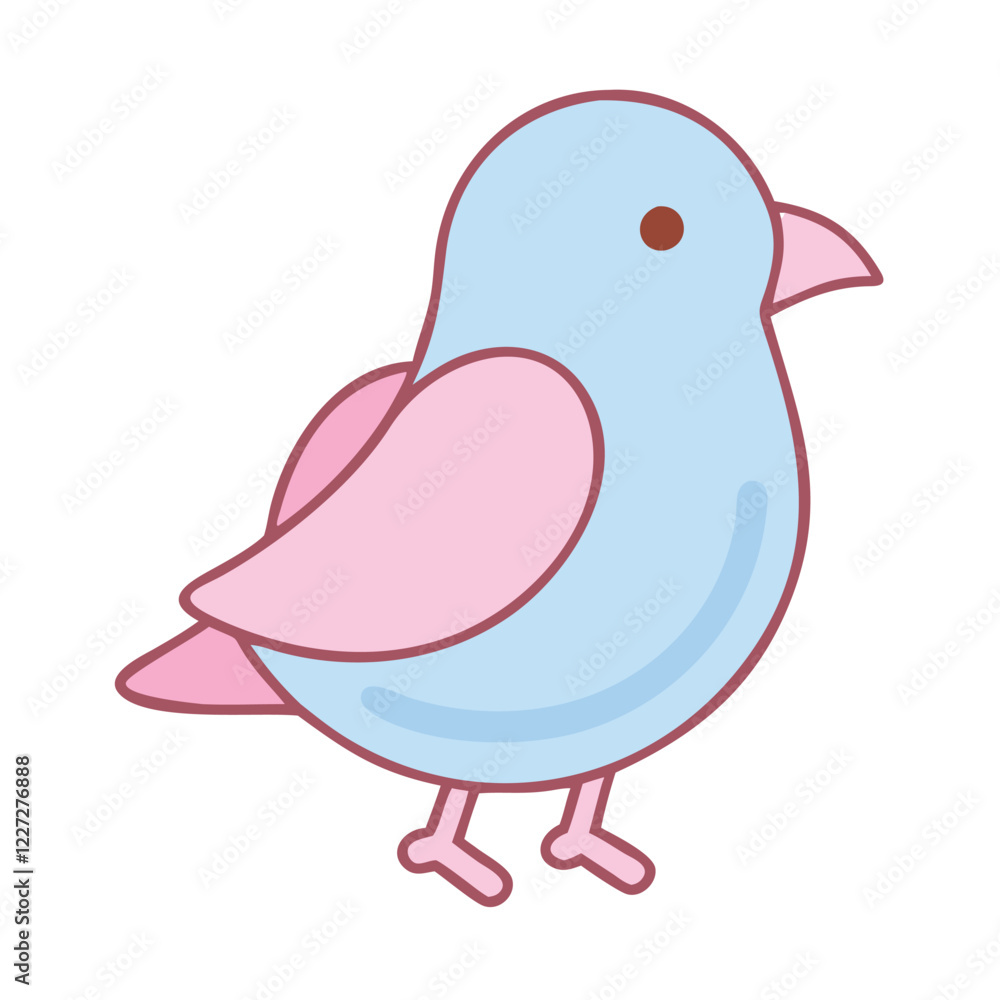 Happy Blue Bird Illustration Happy Blue Bird Illustration