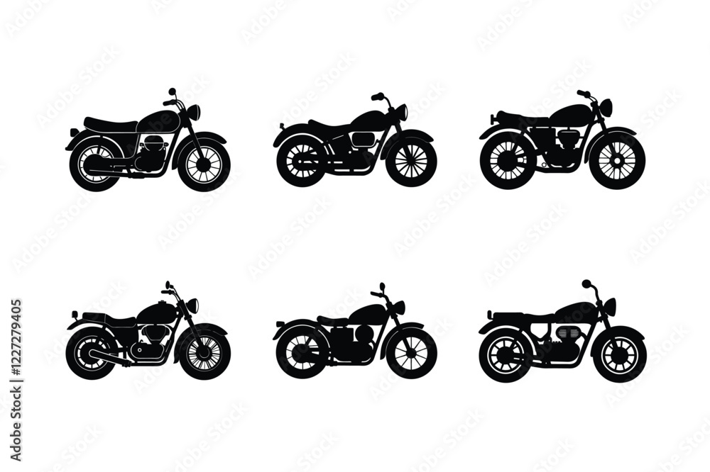 Obraz premium Vintage bike silhouette isolated on white background