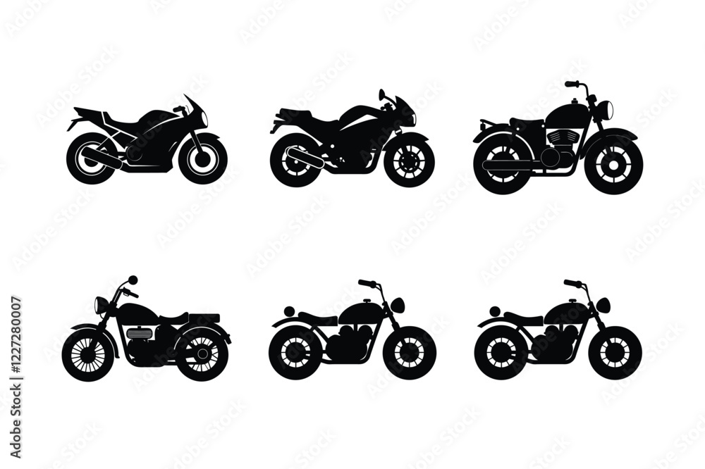 Obraz premium Retro vintage bike silhouette on white isolated background
