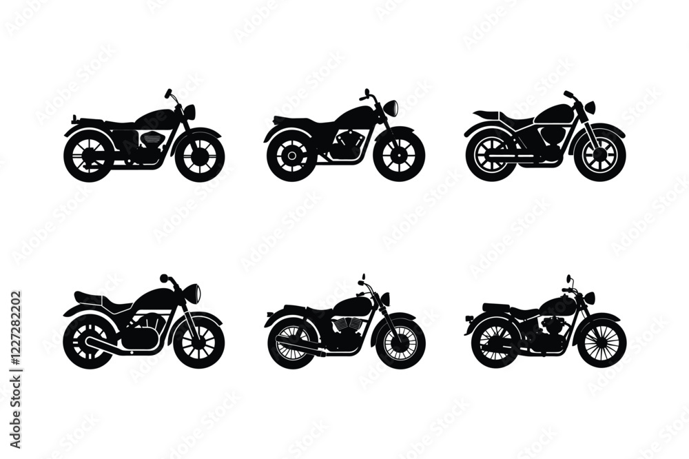 Obraz premium Classic retro bike silhouette isolated on white background
