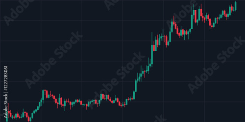 Stock exchange chart, rising and falling candles. Support file for websites and banners. Vector illustration.