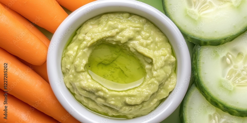 Fresh vegetables with creamy dip in a bowl on a colorful background. Fresh vegetables with creamy dip in a bowl on a colorful background.
