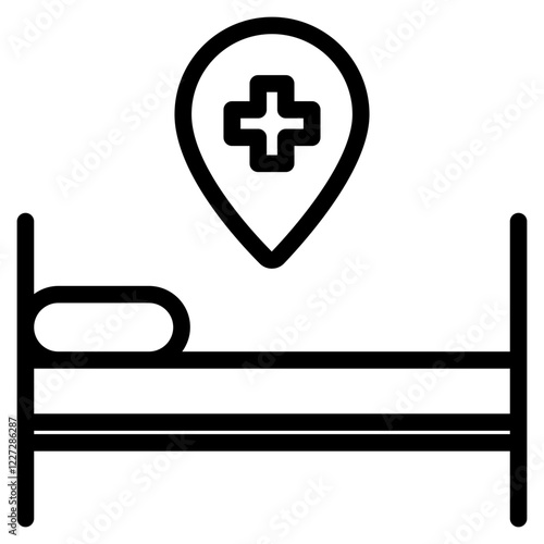 hospital couch icon in vector illustration