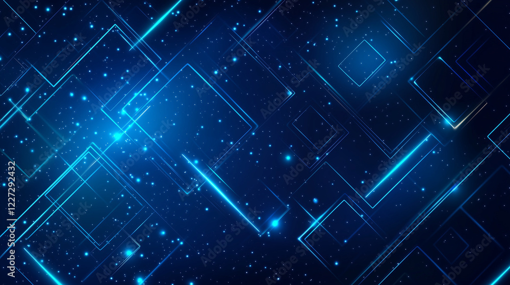 Obraz premium Futuristic abstract digital technology and data background featuring a sleek blue gradient. The design incorporates modern digital elements, glowing lines, and data-inspired patterns.
