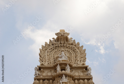 MYSORE, KARNATAKA, INDIA - APRIL 19, 2019: Sri Chamundeshwari Temple, Mysore, Karnataka State, India photo