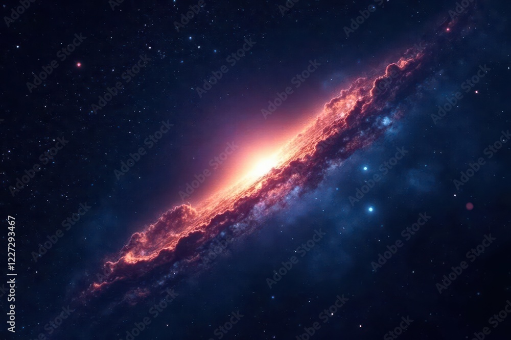 Fototapeta premium Bright comet streaks across night sky near Earth , night, image