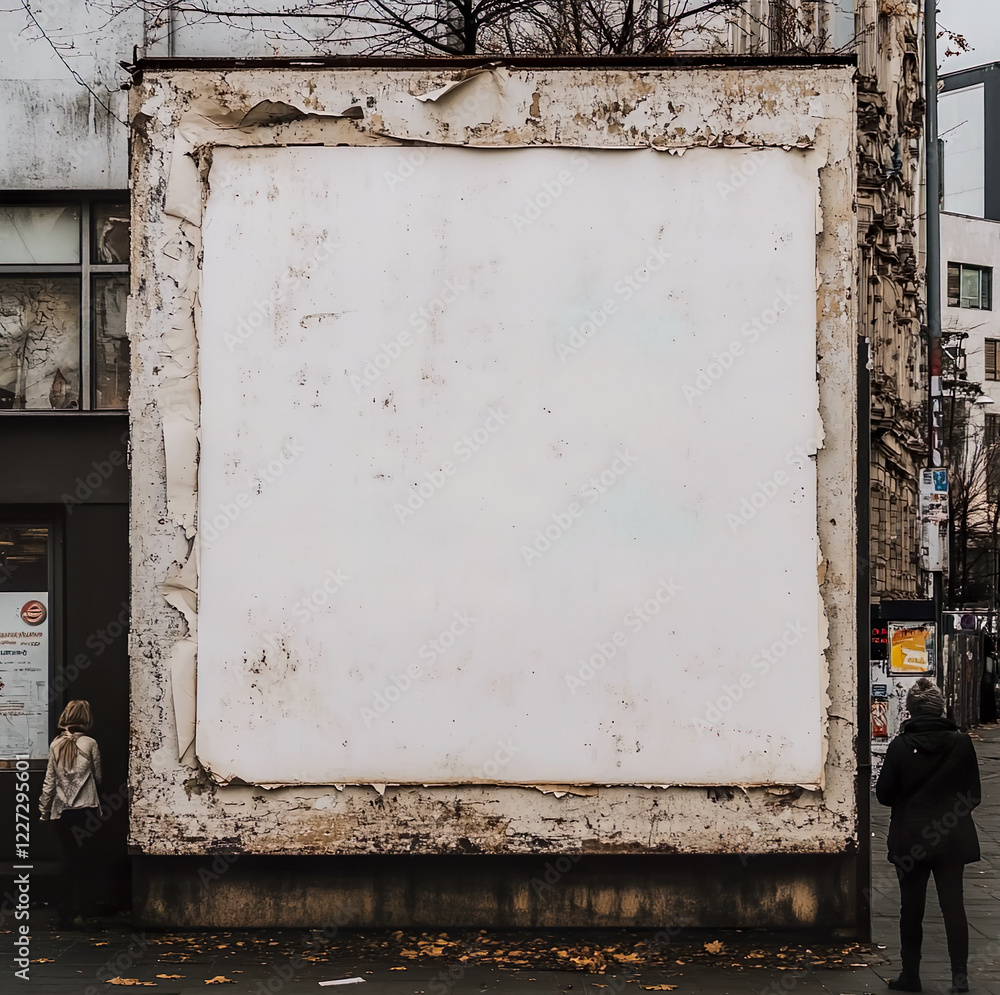 people are looking on front of white A0 format poster on an outdoor advertising board in the streets, street photography, poster mock up. people are looking on front of white A0 format poster on an outdoor advertising board in the streets, street photography, poster mock up.