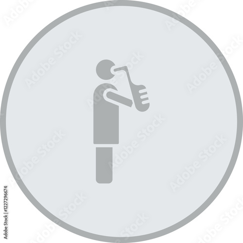 Man Musician With Saxophone Vector Icon Design