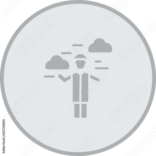 Man Weathercaster Vector Icon Design