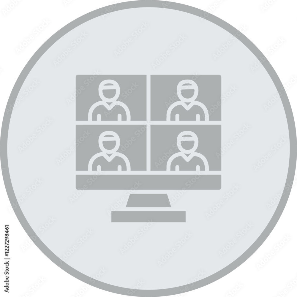 Virtual Meeting Vector Icon Design Virtual Meeting Vector Icon Design