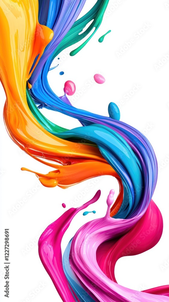 Vibrant Rainbow Paint Swirls Abstract Background Vibrant Rainbow Paint Swirls Abstract Background