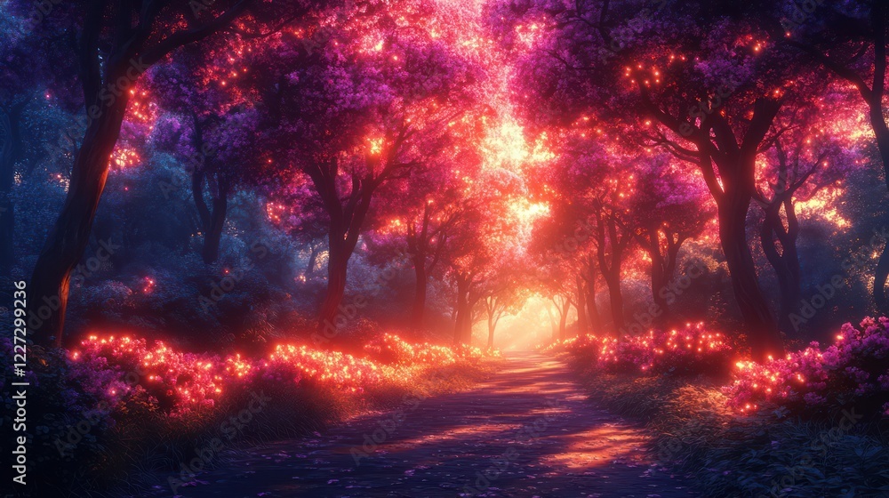 Enchanted Forest Path: A Glowing Night Walk Enchanted Forest Path: A Glowing Night Walk