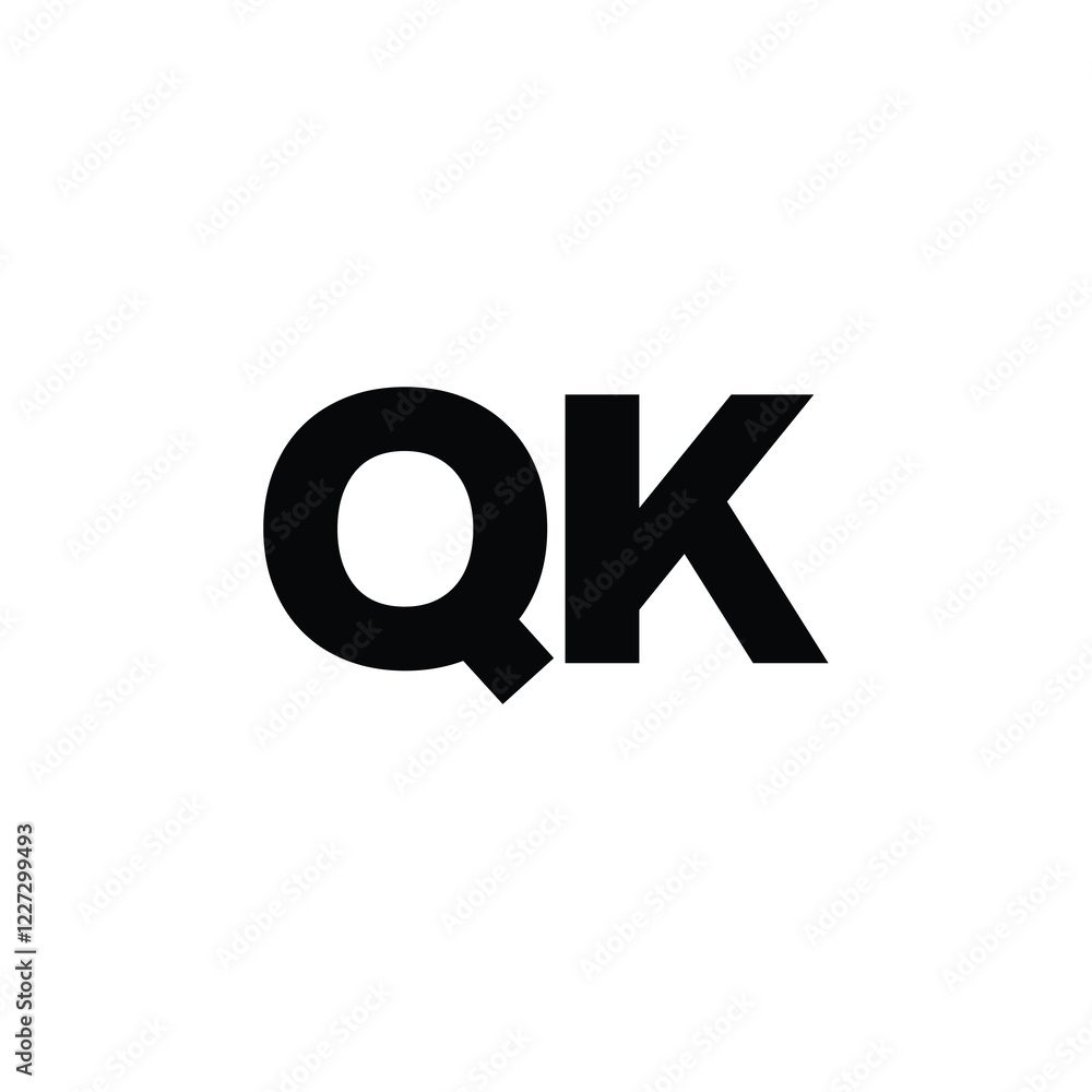 QK monogram logo design letter text name symbol monochrome logotype alphabet character simple logo QK monogram logo design letter text name symbol monochrome logotype alphabet character simple logo