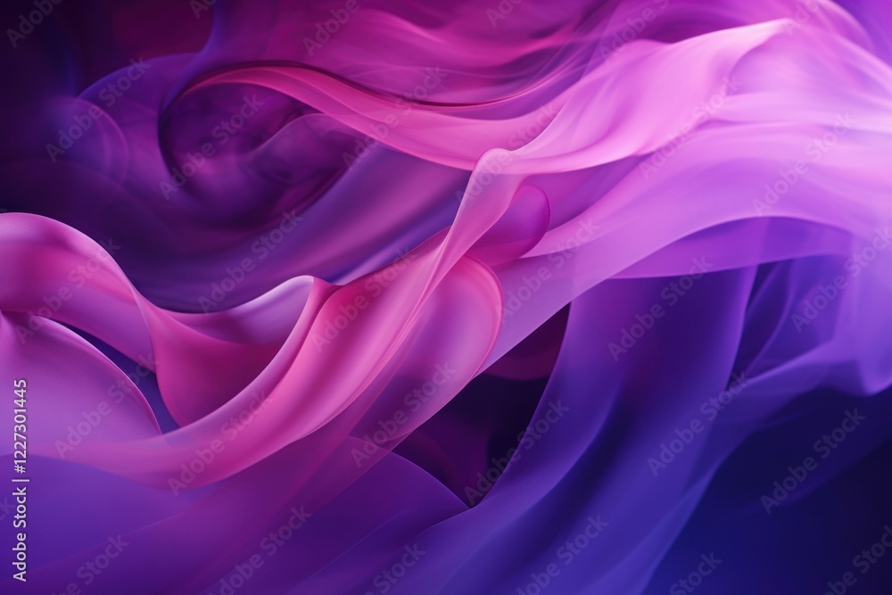Fototapeta premium Smooth, elegant curves intertwine, forming a mesmerizing abstract composition with a gradient of purple and pink hues