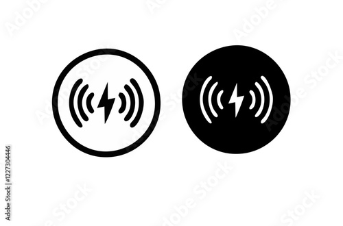 Wireless charger vector icons. Wireless charging icons. Phone charge simple vector signs set