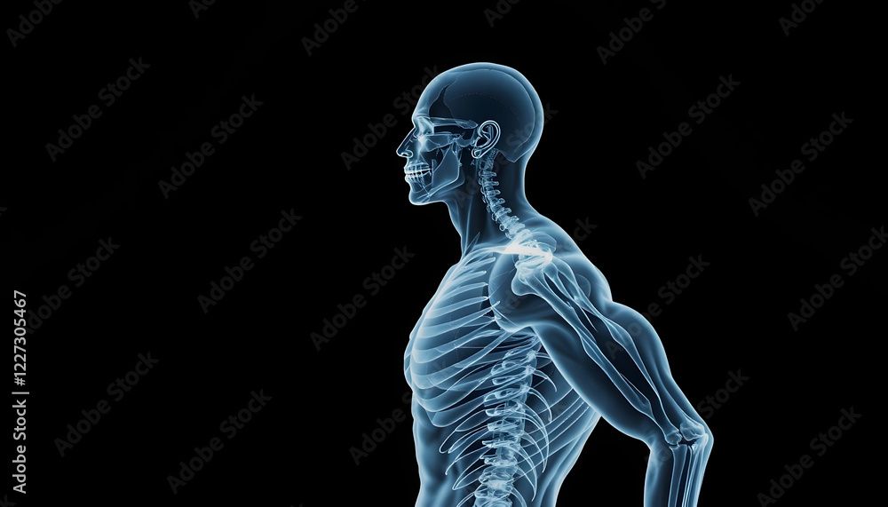 x-ray vision concept art depicting a muscular man - side profile view - black background , with white tonespng x-ray vision concept art depicting a muscular man - side profile view - black background , with white tonespng
