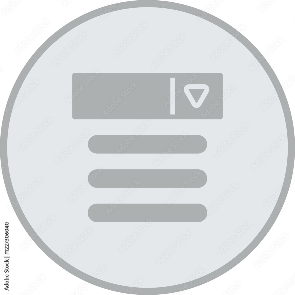 Dropdown Menu Vector Icon Design Dropdown Menu Vector Icon Design