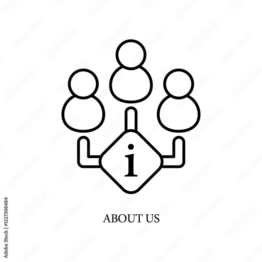 Icon a about us, isolated against a clean background. Icon a about us, isolated against a clean background.
