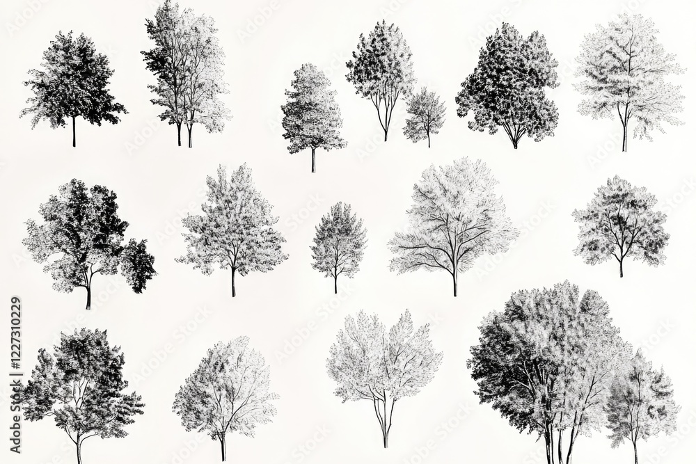 Obraz premium Black and White Trees