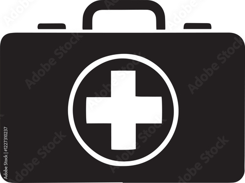 first aid box. First Aid Kit and Med Kit Icon Vector Design on White Background.