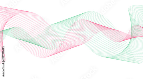 Abstract blue smooth wave on a white background. Dynamic sound wave. Design element. Vector illustration.