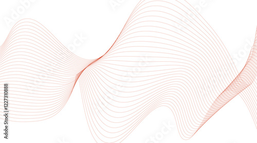 Abstract blue smooth wave on a white background. Dynamic sound wave. Design element. Vector illustration.
