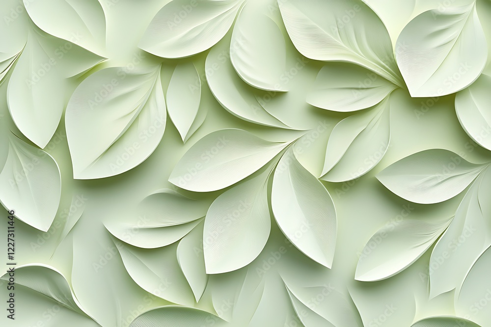 Seamless Abstract Decorative 3D Leaves Pattern Background Seamless Abstract Decorative 3D Leaves Pattern Background