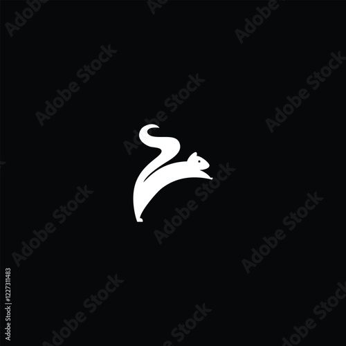 squirel logo. vector illustration of jumping squirrel for icon, symbol or logo. jumping squirrel flat logo