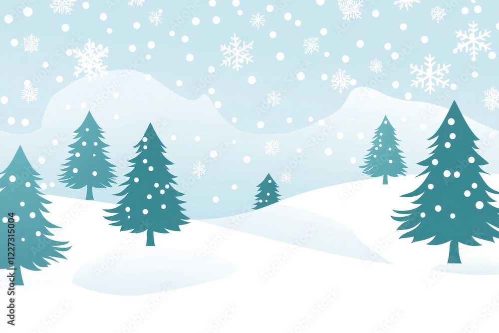 Winter Landscape Gradient: A snowy landscape with a sky transitioning from crisp white to pale blue, accented by snow-covered trees Winter Landscape Gradient: A snowy landscape with a sky transitioning from crisp white to pale blue, accented by snow-covered trees