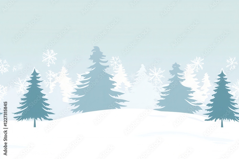 Winter Landscape Gradient: A snowy landscape with a sky transitioning from crisp white to pale blue, accented by snow-covered trees Winter Landscape Gradient: A snowy landscape with a sky transitioning from crisp white to pale blue, accented by snow-covered trees