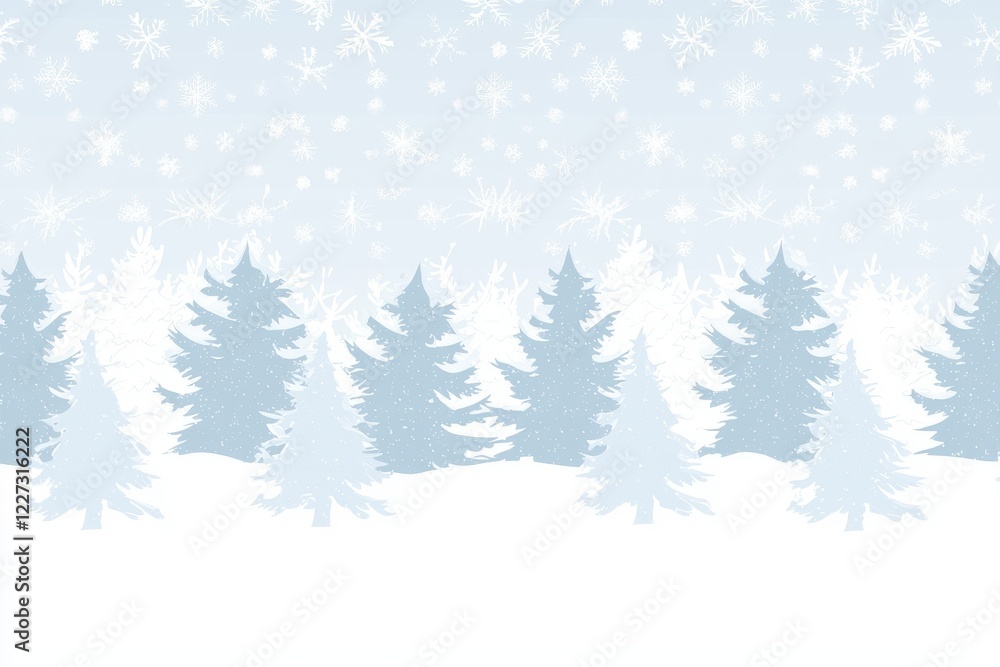 Winter Landscape Gradient: A snowy landscape with a sky transitioning from crisp white to pale blue, accented by snow-covered trees Winter Landscape Gradient: A snowy landscape with a sky transitioning from crisp white to pale blue, accented by snow-covered trees