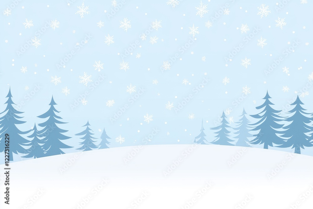 Winter Landscape Gradient: A snowy landscape with a sky transitioning from crisp white to pale blue, accented by snow-covered trees Winter Landscape Gradient: A snowy landscape with a sky transitioning from crisp white to pale blue, accented by snow-covered trees