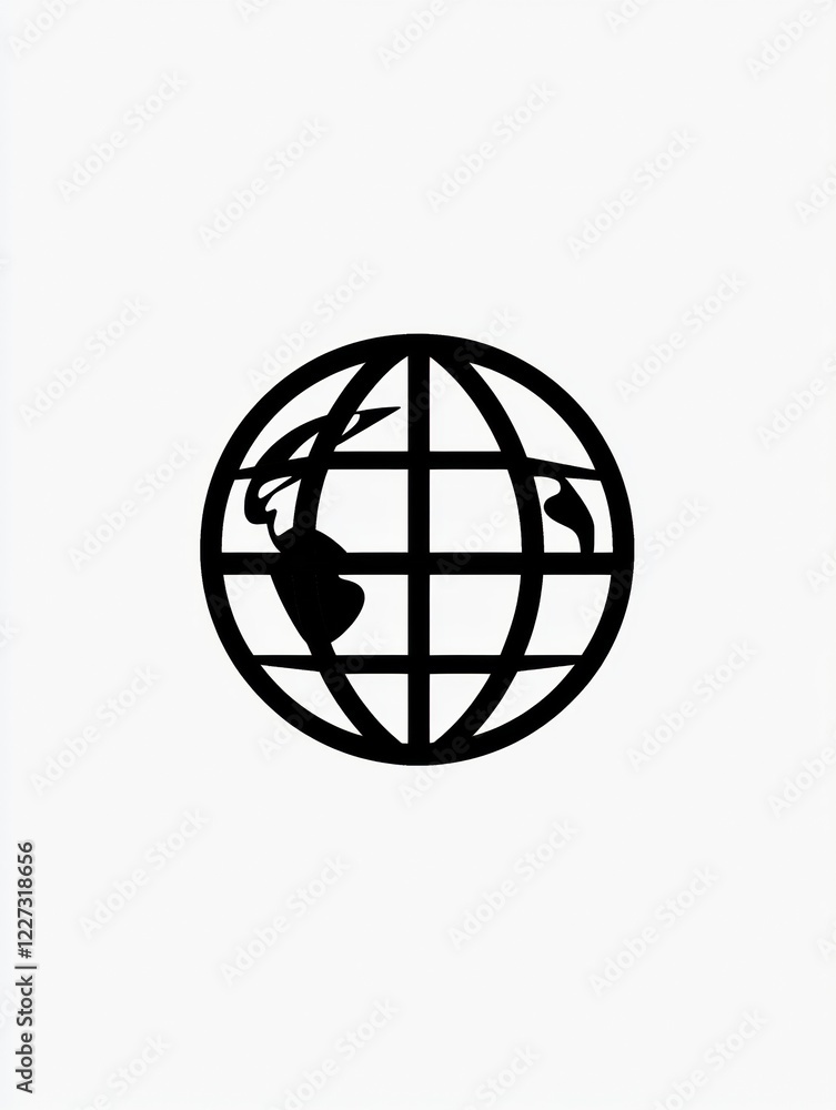 Symbol of global connectivity with abstract design representing a world map. Generative AI Symbol of global connectivity with abstract design representing a world map. Generative AI