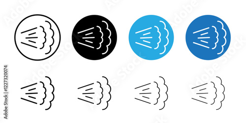Air spray cloud icon linear logo isolated