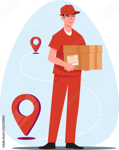 Male courier home delivery man