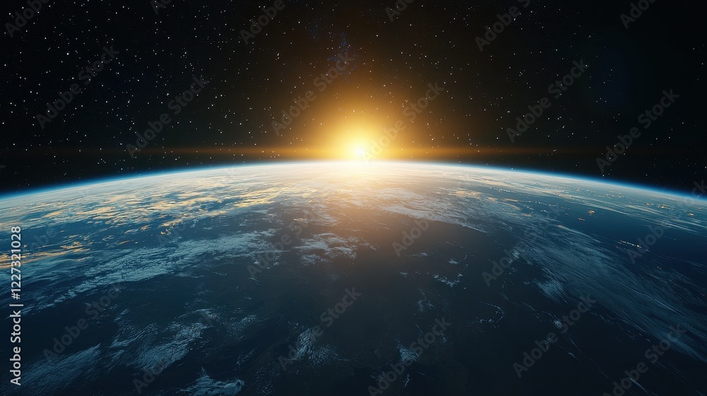 Obraz premium A detailed view of the earth from space showcasing continents and oceans in vivid colors