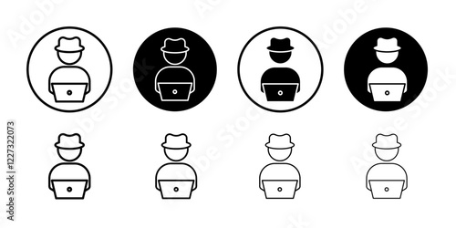 Cyber crime icon linear logo isolated