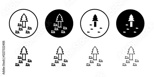 Destruction of forests icon linear logo isolated
