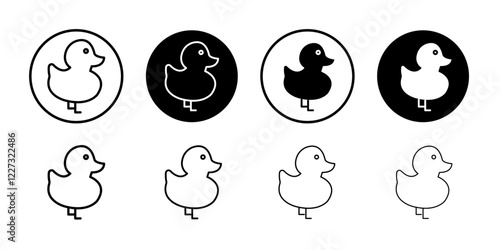 Duck icon linear logo isolated