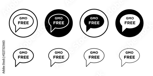 gmo free icon linear logo isolated