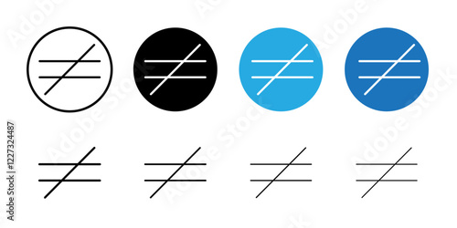 Inequality icon linear logo isolated