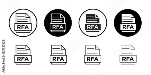 RFA File icon linear logo isolated