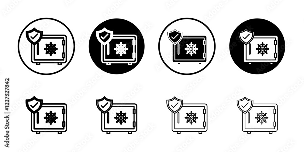Safe vault box icon linear logo isolated Safe vault box icon linear logo isolated
