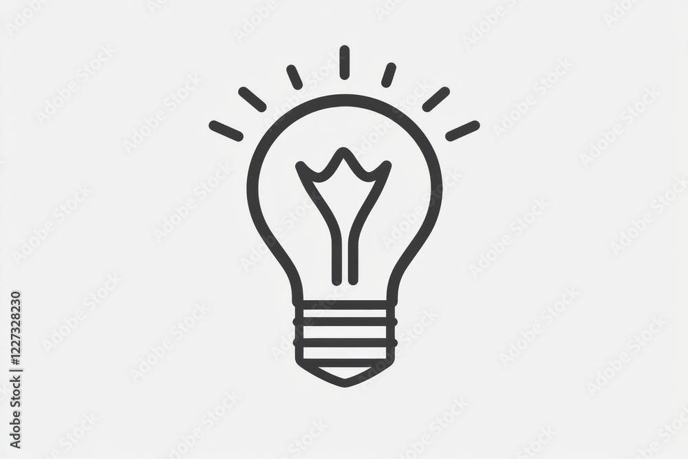 Bright light bulb glowing in a simple design representing ideas and innovation in a modern setting. Generative AI Bright light bulb glowing in a simple design representing ideas and innovation in a modern setting. Generative AI