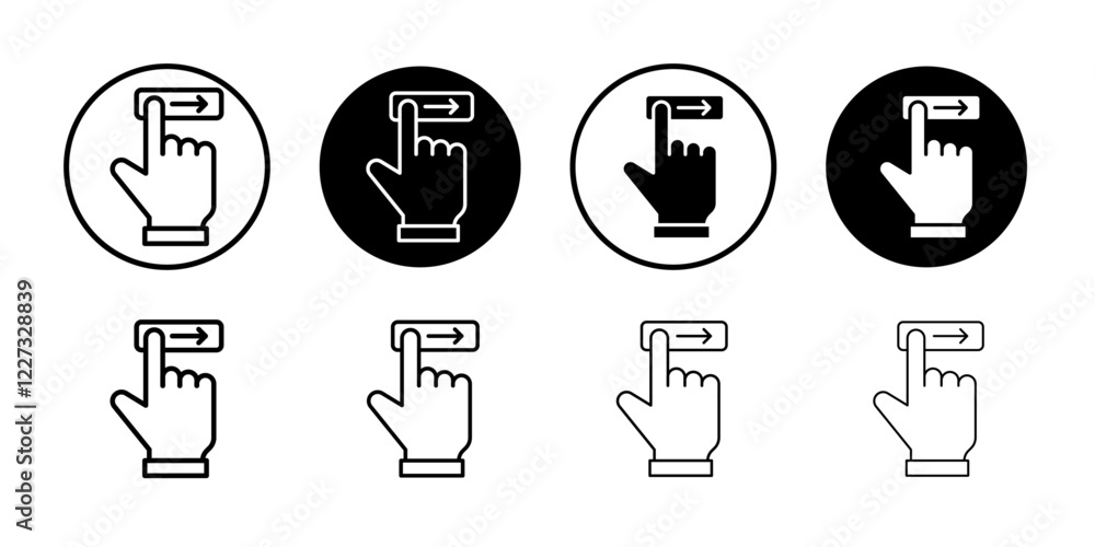 Swipe right icon linear logo isolated Swipe right icon linear logo isolated